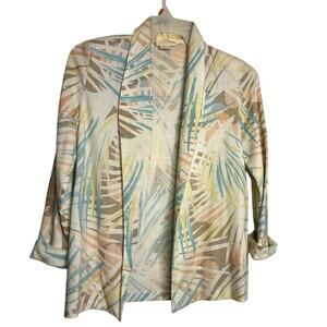 Vintage 90s Blazer Jacket Size 5 Oversize Tropical Bright